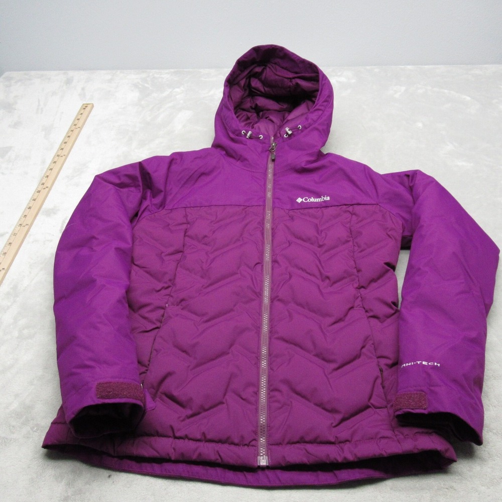 Columbia Grand Trek Down Jacket Womens Medium Purple Omni-Heat Waterproof Puffer